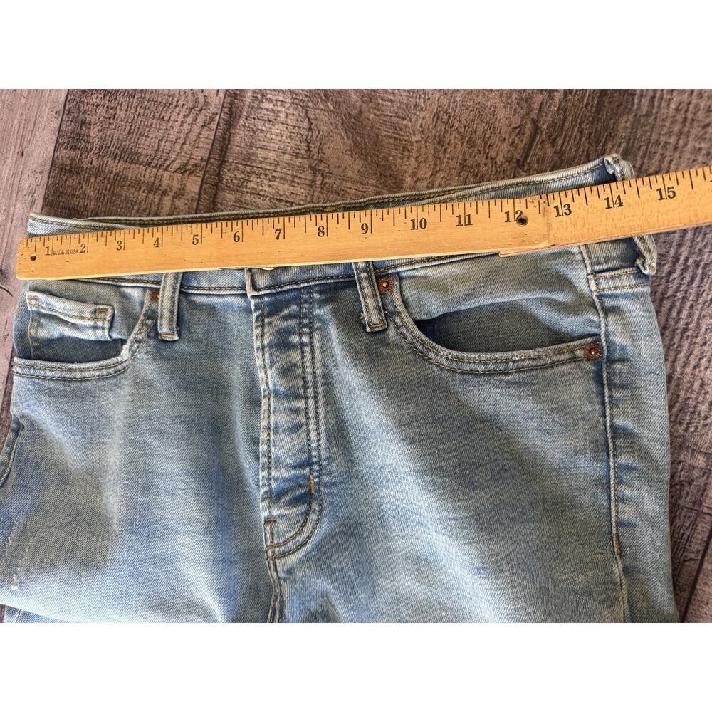 Old Navy High Rise OG Straight Ankle Jeans Distressed Size 4 Light Wash - Picture 7 of 12